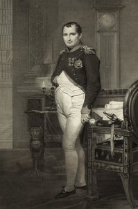 Napoleon I in zijn studeerkamer, gegraveerd door Jean Nicholas Laugier